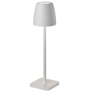 Bílá kovová nabíjecí stolní LED lampa Nova Luce Colt S  - Výška30 cm- Průměr stínidla 8 cm