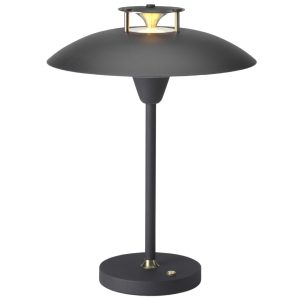 Černá kovová stolní lampa Halo Design Stepp 1-2-3  - Výška28 cm- Průměr 22 cm