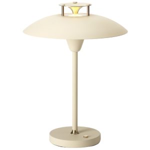 Krémově bílá kovová stolní lampa Halo Design Stepp 1-2-3  - Výška28 cm- Průměr 22 cm