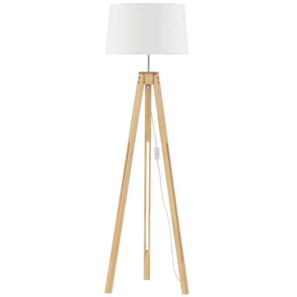 Bílá stojací lampa Nova Luce Le Roy 145 cm  - Výška145 cm- Průměr stínidla 50 cm