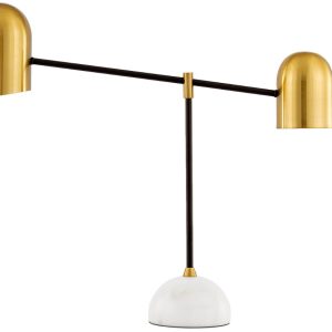 Zlatá kovová stolní lampa Nova Luce Nela  - Výška55 cm- Šířka 65 cm