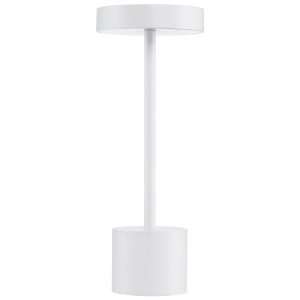 Bílá kovová zahradní stolní LED lampa Nova Luce Fumo  - Výška30 cm- Průměr 11