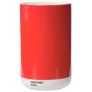 Červená keramická váza Pantone Red 2035 17 cm  - Výška17 cm- Objem 1 l