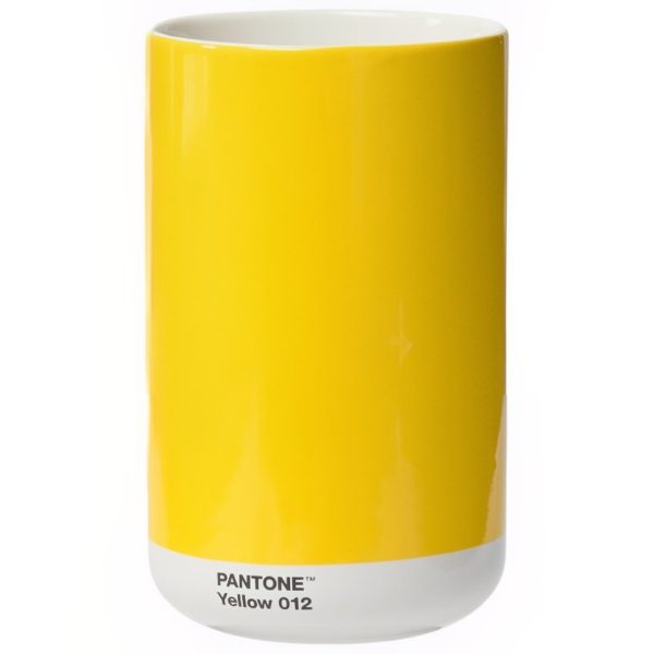 Žlutá keramická váza Pantone Yellow 012 17 cm  - Výška17 cm- Objem 1 l