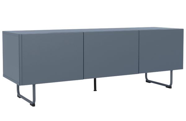 Modrý lakovaný TV stolek Tenzo Parma 146 x 43 cm  - Výška51 cm- Šířka 146 cm