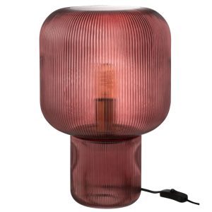 Červená skleněná stolní lampa J-line Gasina 29 cm  - Výška42 cm- Průměr stínidla 29 cm