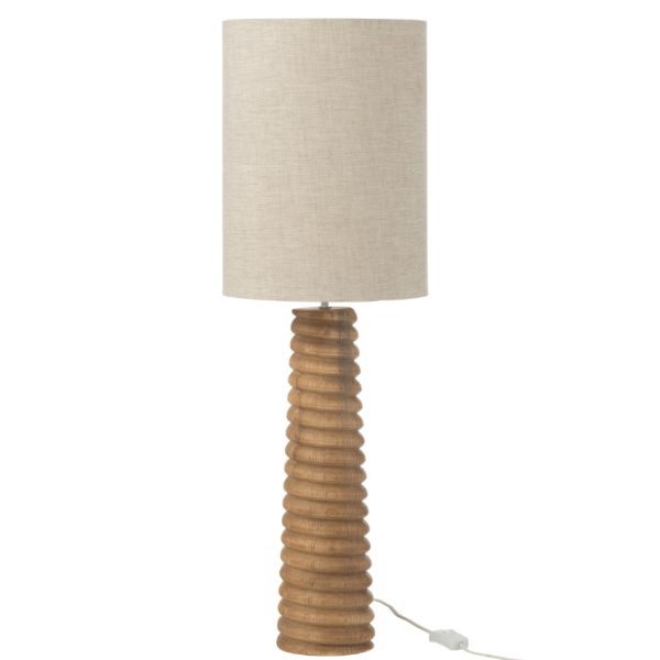 Dřevěná stolní lampa J-line Ailan 85 cm  - Výška85 cm- Průměr 25 cm