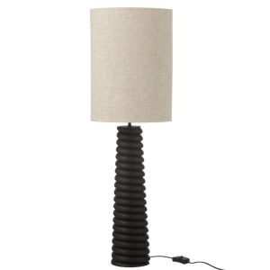 Černá dřevěná stolní lampa J-line Ailan 85 cm  - Výška85 cm- Průměr 25 cm