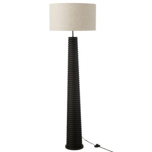 Černá dřevěná stojací lampa J-line Ailan 160 cm  - Výška160 cm- Průměr 48 cm