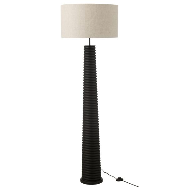 Černá dřevěná stojací lampa J-line Ailan 160 cm  - Výška160 cm- Průměr 48 cm