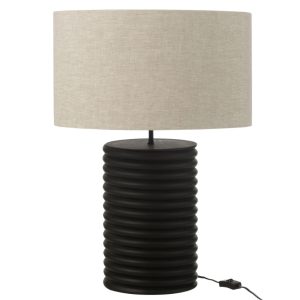 Černá dřevěná stolní lampa J-line Ailan 70 cm  - Výška70 cm- Průměr 45 cm