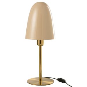 Béžová kovová stolní lampa J-line Musino  - Výška46 cm- Průměr stínidla 16