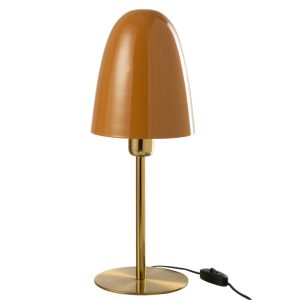 Okrově žlutá kovová stolní lampa J-line Musino  - Výška46 cm- Průměr stínidla 16