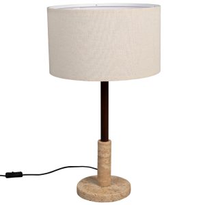 Béžová kamenná stolní lampa DUTCHBONE JACKSON  - Výška61 cm- Průměr 35 cm