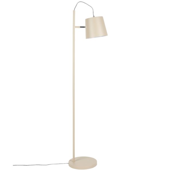 Béžová kovová stojací lampa ZUIVER BUCKLE HEAD 150 cm  - Výška80/60