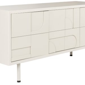 White Label Béžová lakovaná komoda WLL FUNK 120 x 40 cm  - Výška55 cm- Šířka 120 cm