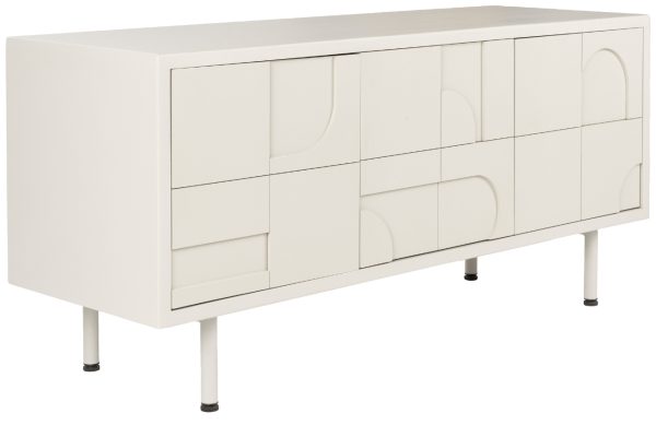 White Label Béžová lakovaná komoda WLL FUNK 120 x 40 cm  - Výška55 cm- Šířka 120 cm