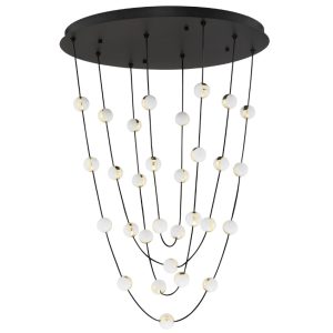 Kovové závěsné LED světlo Nova Luce Alcinoe 84 cm  - Výška120 cm- Průměr 84 cm