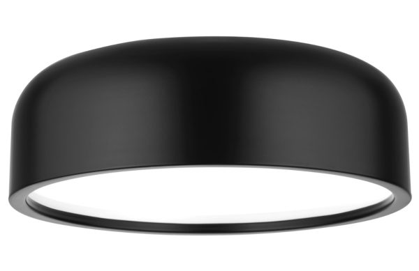 Matně černé kovové stropní světlo Nova Luce Perleto 35 cm  - Výška13 cm- Průměr 35 cm