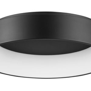 Černé kovové stropní LED světlo Nova Luce Rando 60 cm  - Výška13 cm- Průměr 60 cm