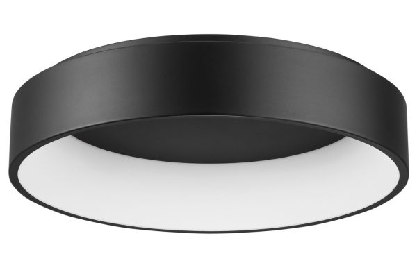 Černé kovové stropní LED světlo Nova Luce Rando 60 cm  - Výška13 cm- Průměr 60 cm