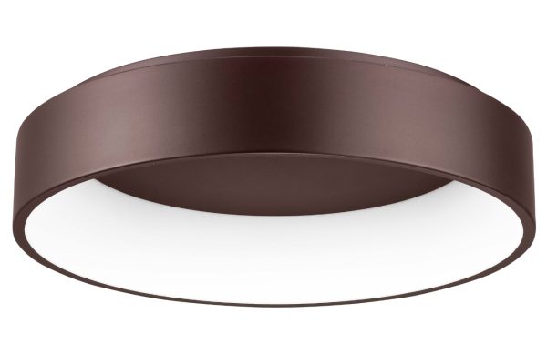 Hnědé kovové stropní LED světlo Nova Luce Rando 60 cm  - Výška13 cm- Průměr 60 cm