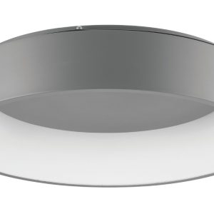 Šedé kovové stropní LED světlo Nova Luce Rando 60 cm  - Výška13 cm- Průměr 60 cm