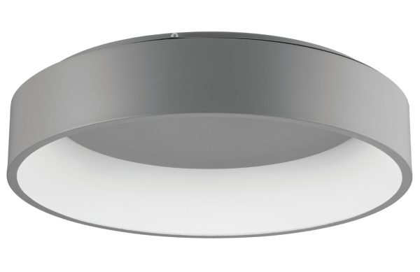 Šedé kovové stropní LED světlo Nova Luce Rando 60 cm  - Výška13 cm- Průměr 60 cm