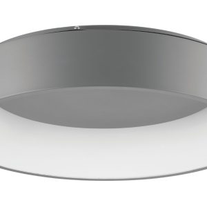 Šedé kovové stropní LED světlo Nova Luce Rando II. 60 cm  - Výška13 cm- Průměr 60 cm