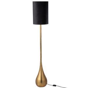 Černo-zlatá kovová stojací lampa J-line Deroy 130 cm  - Výška130 cm- Průměr 25 cm