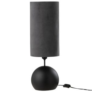 Černá kovová stolní lampa J-Line Grilla  - Výška58 cm- Průměr stínidla 20