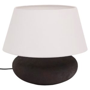 Černobílá kovová stolní lampa Kave Home Nessi  - Výška35 cm- Průměr 38 cm