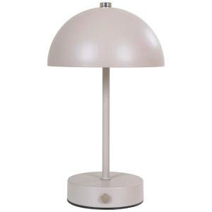 Nordic Living Pískově hnědá kovová nabíjecí stolní LED lampa Halle  - Výška25 cm- Průměr 16