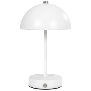 Nordic Living Bílá kovová stolní LED lampa Halle  - Výška25 cm- Průměr 16