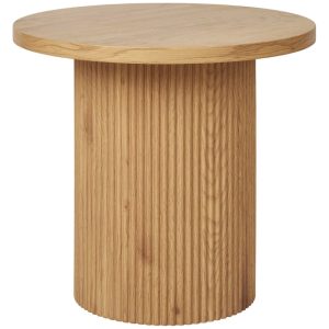 Nordic Living Odkládací stolek Benovia 48 cm s dřevěným dekorem  - Výška45 cm- Stolek MDF