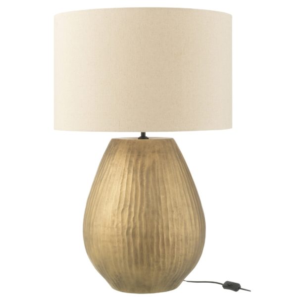 Zlatá keramická stolní lampa J-line Navie 85 cm  - Výška85 cm- Průměr stínidla 55