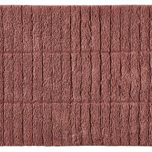 Zone Denmark Růžová bavlněná koupelnová předložka Tiles 50 x 80 cm  - Výška50 cm- Šířka 80 cm