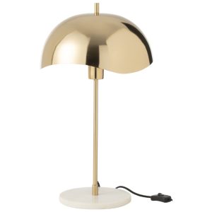 Zlatá stolní lampa J-line Wattag  - Výška56 cm- Průměr stínidla 30 cm