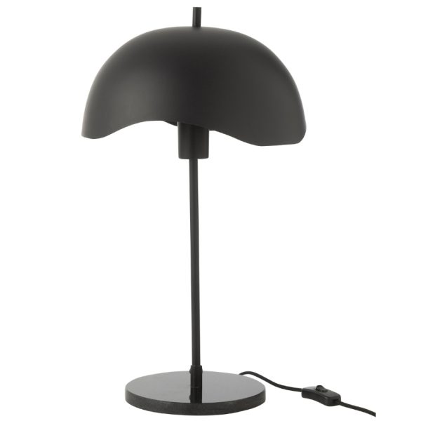 Černá stolní lampa J-line Wattag  - Výška56 cm- Průměr stínidla 30 cm