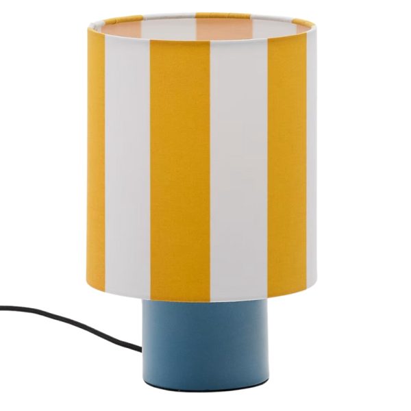 Žlutá pruhovaná stolní lampa Kave Home Ciral  - Výška25 cm- Průměr 16 cm