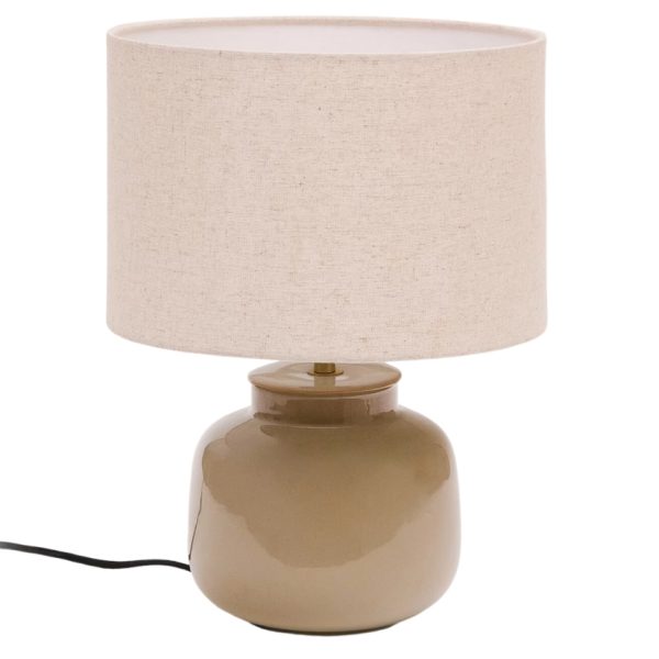 Zelená keramická stolní lampa Kave Home Tay  - Výška40 cm- Průměr 30 cm