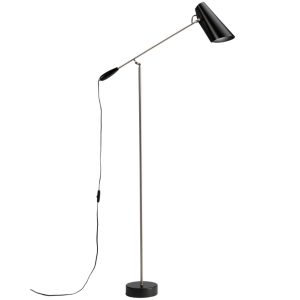 Northern Černo-stříbrná kovová stojací lampa Birdy 133 cm  - Výška133 cm- Šířka 67 cm