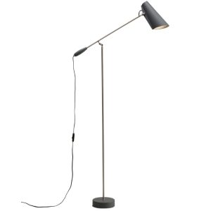 Northern Šedá kovová stojací lampa Birdy 133 cm  - Výška133 cm- Šířka 67 cm