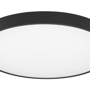 Černé kovové stropní LED světlo Nova Luce Perfect 60 cm  - Výška10 cm- Průměr 60 cm