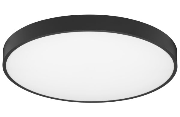 Černé kovové stropní LED světlo Nova Luce Perfect 60 cm  - Výška10 cm- Průměr 60 cm