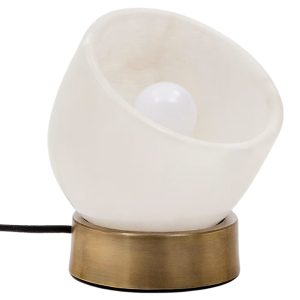 Bílá stolní lampa Kave Home Shenli  - Výška17 cm- Průměr 15 cm