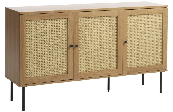 Komoda Unique Furniture Pensacola 140 x 40 cm s dubovým dekorem  - Výška80 cm- Šířka 140 cm