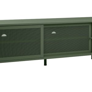 Olivově zelený kovový TV stolek Unique Furniture Veep 160 x 45 cm  - Výška55 cm- Šířka 160 cm