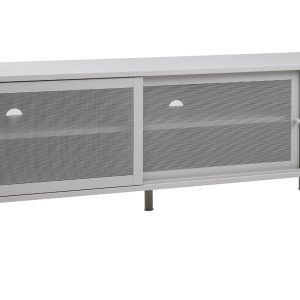 Šedý kovový TV stolek Unique Furniture Veep 160 x 45 cm  - Výška55 cm- Šířka 160 cm