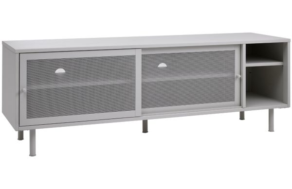 Šedý kovový TV stolek Unique Furniture Veep 160 x 45 cm  - Výška55 cm- Šířka 160 cm